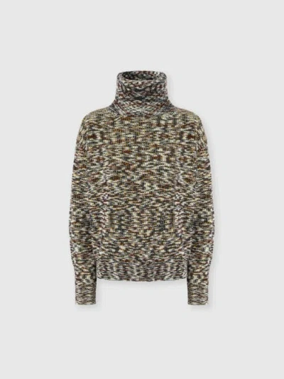 Missoni High-neck Flame Knit Sweater In Multi