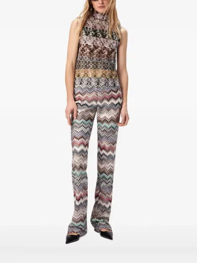 Missoni High-neck Floral-pattern Top In Multi