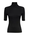Missoni Short-sleeved Turtleneck In Glitter-effect Viscose In Black