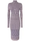 Missoni Woman Midi Dress Lilac Size 6 Wool In Purple