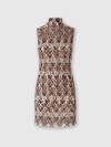 Missoni Minikleid Mit Stehkragen Aus Strukturierter Spitze In Brown