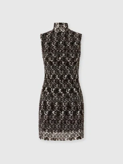 MISSONI MISSONI HIGH-NECK MINI DRESS IN EMBROIDERED LACE