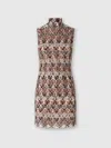 Missoni Minikleid Mit Stehkragen Aus Strukturierter Spitze In Multi