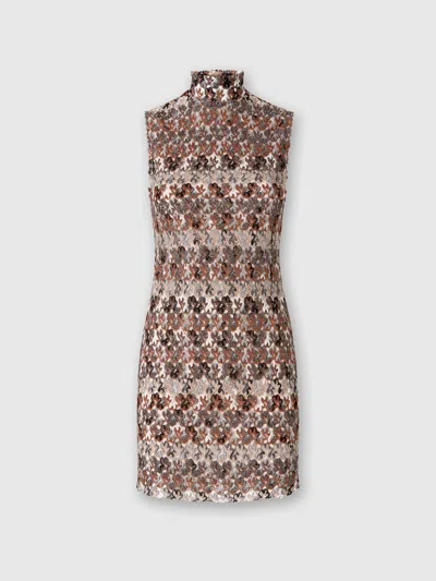 Missoni High-neck Mini Dress In Embroidered Lace In Multi