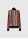 MISSONI MISSONI HIGH-NECK PULLOVER IN VISCOSE AND ZIGZAG WOOL