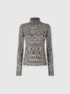 Missoni High-neck Sweater In Flame Smooth Knit In Black