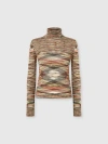 Missoni High-neck Sweater In Flame Smooth Knit In Multi