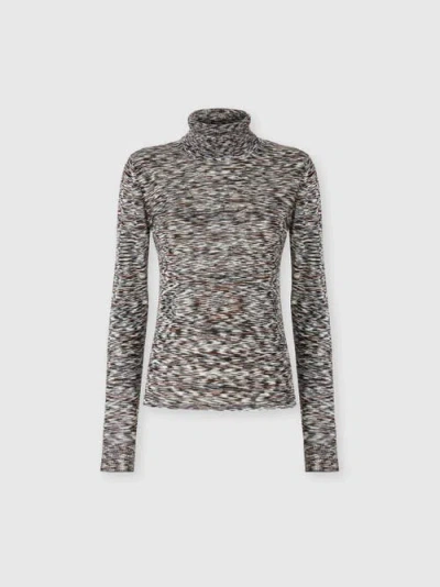 MISSONI MISSONI HIGH-NECK SWEATER IN FLAME SMOOTH KNIT