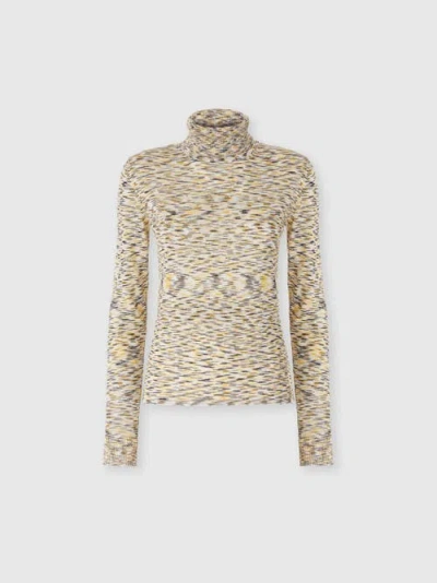 MISSONI MISSONI HIGH-NECK SWEATER IN FLAME SMOOTH KNIT