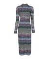 Missoni Woman Midi Dress Pink Size 10 Wool In Multi