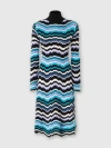 Missoni Zigzag Knitted Turtleneck Midi Dress In Multicoloured