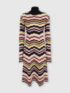Missoni High-necked Midi Dress With Greek Zigzag Motif In Multicoloured
