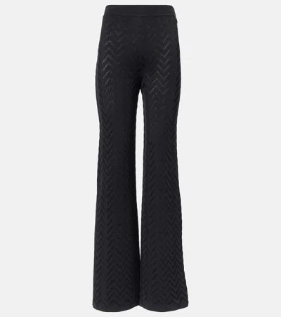 Missoni Zigzag Wide-leg Trousers In Black