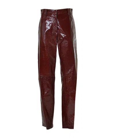 Missoni High-shine Finish Trousers In Brown