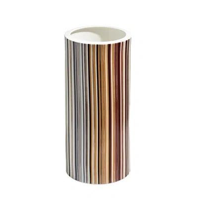 Missoni High Vase Stripes  Jenkins 148 Diam. 6.3", H 14" In Black;brown;white