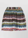 Missoni Textured Zigzag Shorts Elastic Waistband In Multi