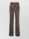 Missoni High Waist Flared Leg Knit Trousers In Multi