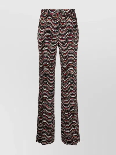 MISSONI HIGH WAIST FLARED LEG KNIT TROUSERS