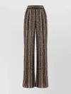 Missoni High Waist Striped Wide Leg Trousers In Brown