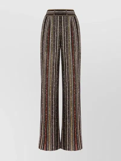 MISSONI HIGH WAIST STRIPED WIDE LEG TROUSERS