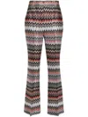 MISSONI HIGH-WAISTED FLARED TROUSERS IN SIGNATURE ZIGZAG WOVEN DESIGN
