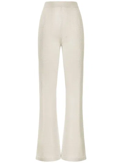 Missoni High-waisted Flared Trousers In White,gold