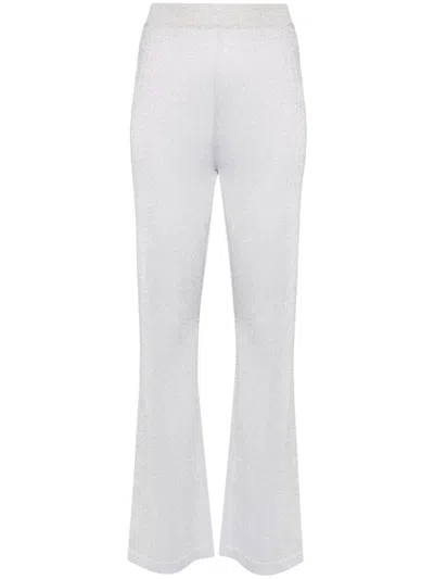 Missoni High-waisted Flared Trousers In Silver