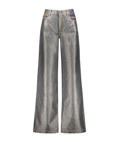Missoni Wide-leg Jeans In Silver