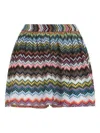 Missoni Textured Zigzag Shorts Elastic Waistband In Multi