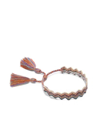 Missoni Holiday Zig-zag Tassel Bracelet In Orange