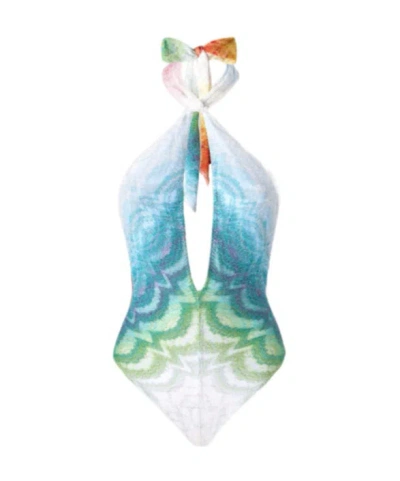 Missoni Hollow-out Detail One-piece Swimsuit In Blue
