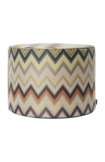 Missoni Home Agadir Cylindrical Pouffe 40x30 Cm In Brown