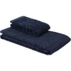 Missoni Home Chalk 2-piece Bath Towel Set In Cotton Terry With Zigzag Pattern In Blue