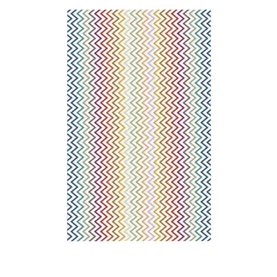Missoni Home Chevron-patterned Cotton Scarf In Gray