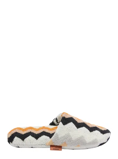 Missoni Home Chevron-striped Knit Slippers In Multicolor