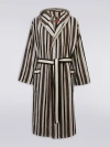 Missoni Home Craig Striped Cotton Terry Bathrobe In Black & White