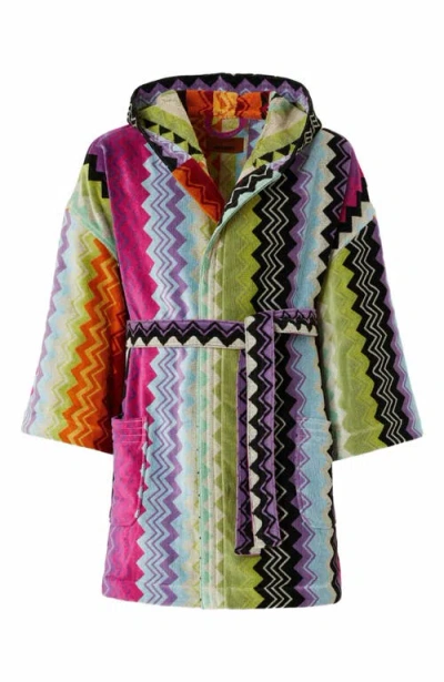 Missoni Home Giacomo Bathrobe In Cotton Terry With Zigzag Pattern In Multi