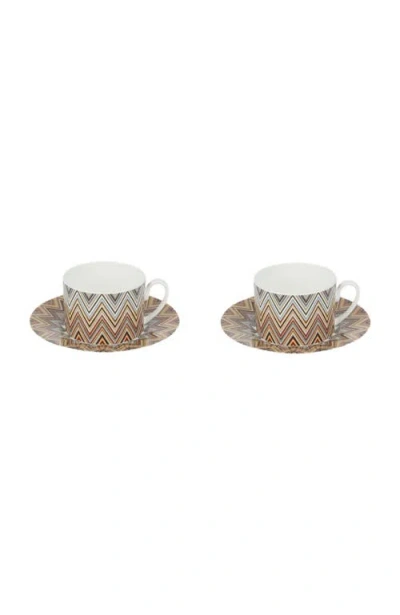 Missoni Home Jarris 2-teacup Set In Brown