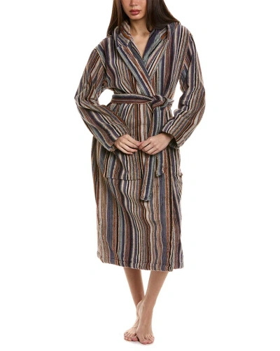 Missoni Home Jazz Hooded Bathrobe In Brown