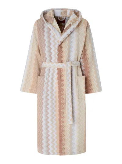 Missoni Home Multicolored Hooded Bathrobe For Men With Simple Trim