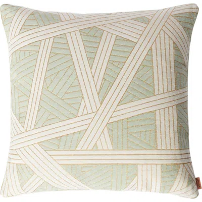 Missoni Home Nastri Cushion 40x40 Cm With Stitching In Green