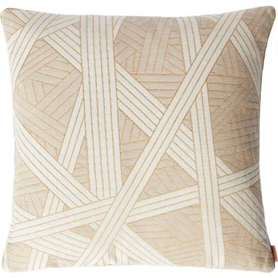 Missoni Home Nastri Cushion 40x40 Cm With Stitching In Neutral