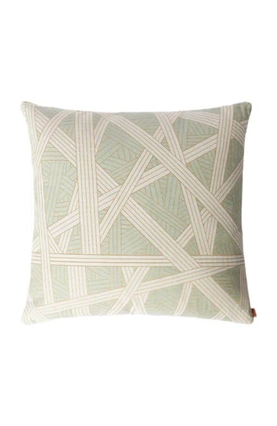 Missoni Home Nastri Cushion 60x60 Cm With Contrasting Stitching In Green