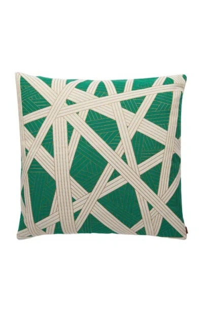 Missoni Home Nastri Cushion 60x60 Cm With Contrasting Stitching In Green