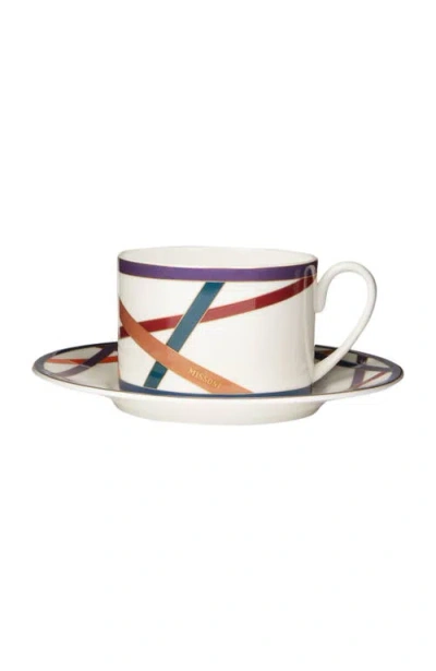 Missoni Home Nastri Set Of 2 Tea Cups & Saucers In Multi