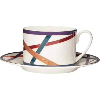 MISSONI MISSONI HOME NASTRI SET OF 6 TEA CUPS & SAUCERS