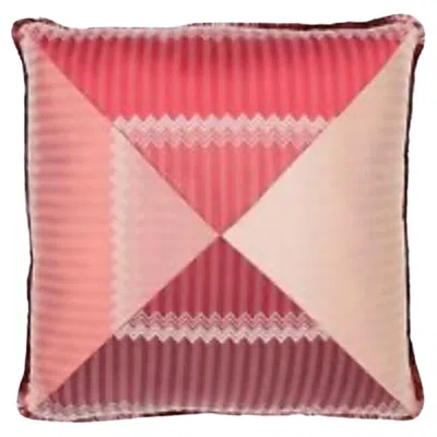Pre-owned Missoni Home Red Jacquard And Chevron Wells Cushion, Italy