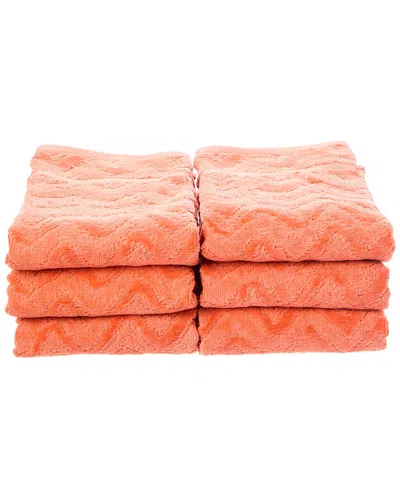 Missoni Home Rex 6pc Unita Hand Towel Set In Orange