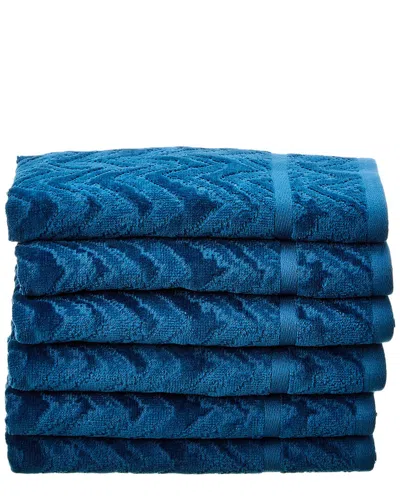 Missoni Rex Hand Towel, Set Of 6 In Blue