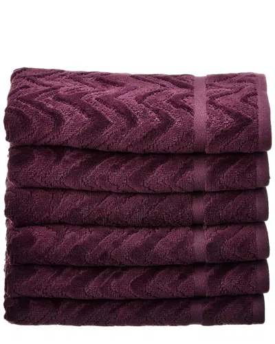 Missoni Home Rex Hand Towel, Set Of 6 In Purple